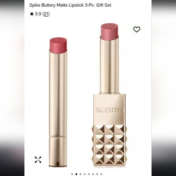 Valentino Spike Buttery Matte Lipstick 3 Piece Set With Pink Cosmetic Bag - Picture 8 of 11